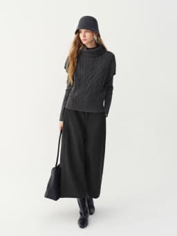 FSLE Women's Wide-leg Straight-leg Slim-fit Casual Pants with No Waistband New Style for Winter 2026 Unisex British Stylish