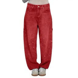Women's Straight Leg Denim Pants High Waisted Baggy Wide Leg Bling Jeans Casual Sparkly Harem Jeans for Streetwear