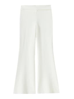 High Waist Thickened Knitted Flared Pants Women's Autumn Winter Fleece Slim Fit Casual Floor Length Hoof Pants