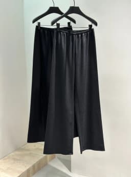 French Style Women 100% Wool Solid Elastic Waist Wide Leg Pants Elegant Lady All Match Long Trousers Pant 2025 Autumn