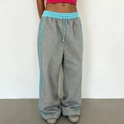 Women Y2K Color Block Wide Leg Sweatpants Waistband Loose Baggy Gothic Fashion Trousers American Retro Streetwear Casual Joggers