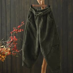 Autumn Winter Female Loose Thicken Pant Ladies High Waist Corduroy Trousers Women Large Size 4XL Casual Carrot Pantalons