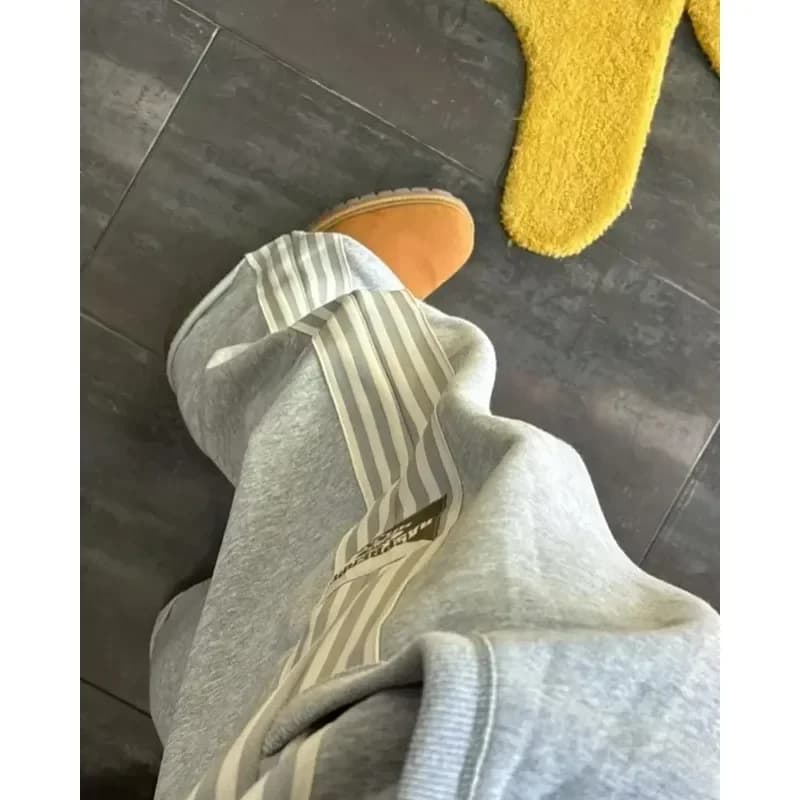 Retro Striped Sweatpants Elastic Waist Elastic Casual Pants Y2K Pants Harajuku Hip Hop Loose Pants Jogging Street Wear COTTON