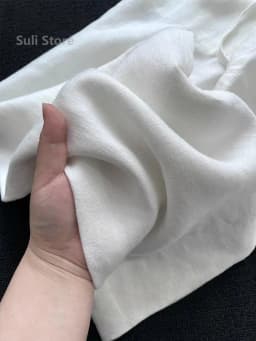 High Waist Elastic Waist Cotton Linen Casual Pants Women's Style Small Size White Drawstring Loose Fit Trousers