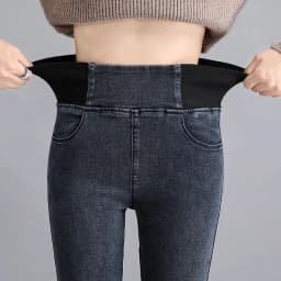 High Waist Black Skinny Pencil Jeans for Women Oversize 2638 Casual Pants Spring 2025 Season Other Material 100%