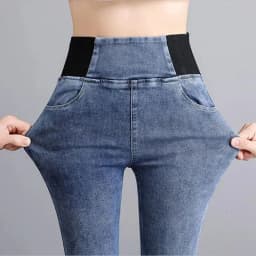 High Waist Black Skinny Pencil Jeans for Women Oversize 2638 Casual Pants Spring 2025 Season Other Material 100%