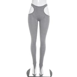 Joskaa Sexy Waist Cutout Leggings Foot Stirrup Skinny Pants Casual Workout Gym Sport Bottoms Women Stretch Tight Yoga Trousers