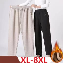 Women Trousers New Autumn Winter Pants Elastic High Waist Mother Casual Pants Female Velvet Straight Pants Oversize 6XL 7XL 8XL