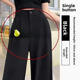 High Waist Straight Leg Suit Pants Women's Summer Thin Large Size Fat MM Hip Covering Slim Wide Leg Trousers Korean Style