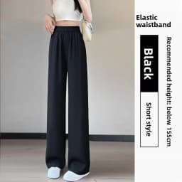 High Waist Straight Leg Suit Pants Women's Summer Thin Large Size Fat MM Hip Covering Slim Wide Leg Trousers Korean Style