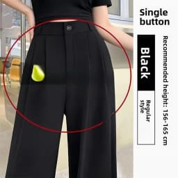 High Waist Straight Leg Suit Pants Women's Summer Thin Large Size Fat MM Hip Covering Slim Wide Leg Trousers Korean Style