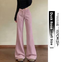 Grey American Style Retro Flared Sweatpants Women's Spring New High Waist Casual Slimming Sports Bell Bottoms