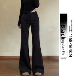 Grey American Style Retro Flared Sweatpants Women's Spring New High Waist Casual Slimming Sports Bell Bottoms