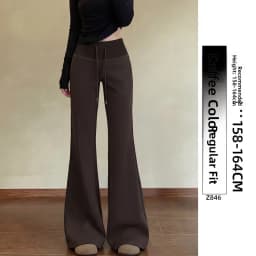 Grey American Style Retro Flared Sweatpants Women's Spring New High Waist Casual Slimming Sports Bell Bottoms