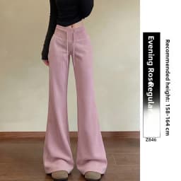 Grey American Style Retro Flared Sweatpants Women's Spring New High Waist Casual Slimming Sports Bell Bottoms