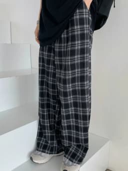 JMPRS Vintage Plaid Women Pants Elastic Waist Casual Loose Summer Oversize Trousers Black Harajuku Blue Female Pants New