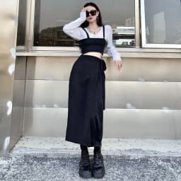 Harajuku Fake Two-piece Baggy Pants Women Spring Summer New High Waist Irregular Black Wide Leg Pants Streetwear