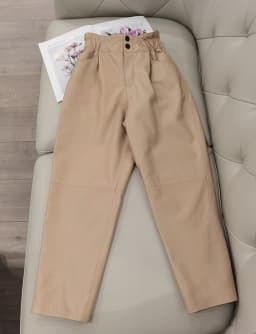 Genuine Leather Pants Women Winter 2026 New Fashion Elastic High Waist Pants Women Harem Pants Casual Trouser Female