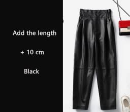 Genuine Leather Pants Women Winter 2026 New Fashion Elastic High Waist Pants Women Harem Pants Casual Trouser Female