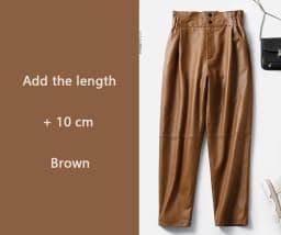 Genuine Leather Pants Women Winter 2026 New Fashion Elastic High Waist Pants Women Harem Pants Casual Trouser Female