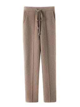 Women's 100% Pure Wool Slim Pants High Waist Autumn and Winter Cashmere Casual Knitted Pencil Pants Korean Thick Casual pants