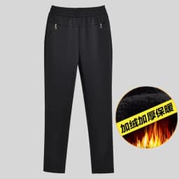 Mother Straight Pants Middle Aged Female Stretch Trousers Autumn Winter Thicken Elastic Waist Women Casual Pantalones 6antalones