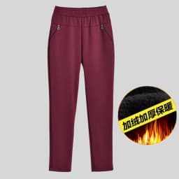 Mother Straight Pants Middle Aged Female Stretch Trousers Autumn Winter Thicken Elastic Waist Women Casual Pantalones 6antalones
