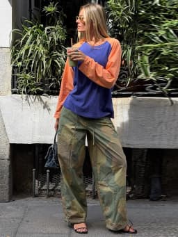 Women Camouflage Cargo Long Pants High Waist Wide Leg Drawstring Hem Baggy Trousers 2026 Autumn Casual Chic Vintage Streetwear