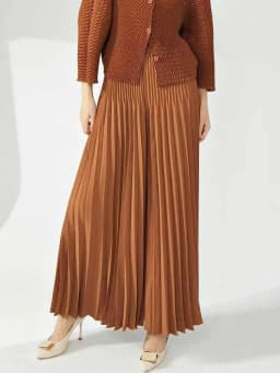 LANMREM niche design pleated pants for women 2025 new loose casual wide leg elastic waist trousers spliced tide straight 2DB2555