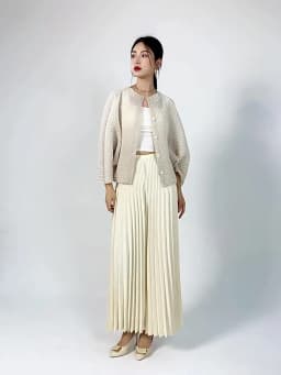 LANMREM niche design pleated pants for women 2025 new loose casual wide leg elastic waist trousers spliced tide straight 2DB2555