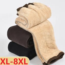 Extra Large 8XL Women Trousers Elastic High Waist Mothers Pants Autumn Female Casual Long Straight Pants Winter Warm Cotton Pant