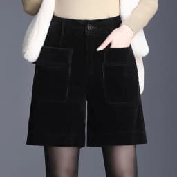 Corduroy Bermuda Shorts For Women Autumn New Korean High Waist Slim Loose Five-Point Casual Shorts Wide Leg Short Pants