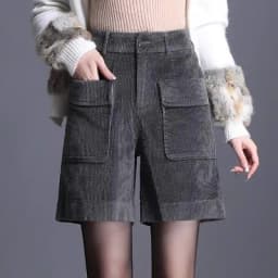 Corduroy Bermuda Shorts For Women Autumn New Korean High Waist Slim Loose Five-Point Casual Shorts Wide Leg Short Pants