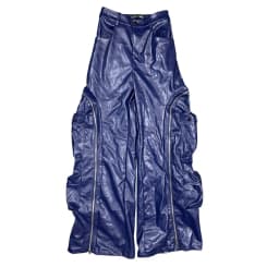 Leather PU Cargo Pants High Waist Y2K Streetwear 2025 Women Winter Fashion Clothes Trousers Sexy Elegant Wide Leg Pocket Pants
