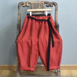 Johnature 2025 Autumn New Belt Wide Leg Pants For Women Solid Color Elastic Waist Trouser Loose Vintage Casual Female Pants