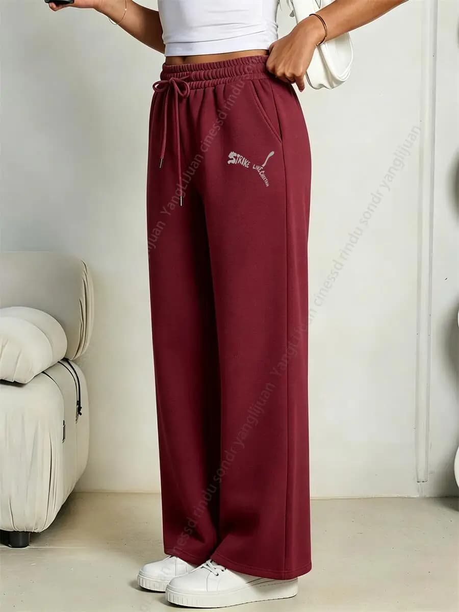 Woman Pants Straight Leg Trousers Fleece Graphic Print Street Hip Hop True To Size Clearance Sale Joggers women Sweatpants