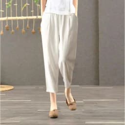 Pure Cotton Linen Harlan Casual Pants Printed Nine Points Loose Mom Pants Thin Cotton Linen plus Size High Waist Korean Sle