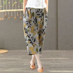 Pure Cotton Linen Harlan Casual Pants Printed Nine Points Loose Mom Pants Thin Cotton Linen plus Size High Waist Korean Sle