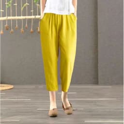 Pure Cotton Linen Harlan Casual Pants Printed Nine Points Loose Mom Pants Thin Cotton Linen plus Size High Waist Korean Sle