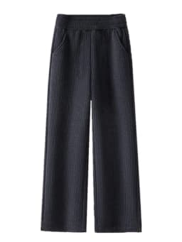 Fleece Lined Thick Corduroy High Waist Wide Leg Pants Women's Autumn Winter New Style Drapey Mom Straight Leg Trousers Trendy