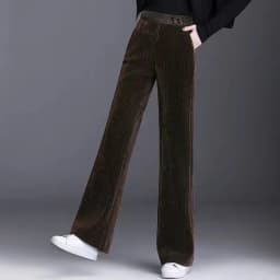 Thickened Fleece Lined Corduroy Wide Leg Pants Women Casual Trousers Autumn Winter New Style High Waist Straight Cut Loose pl...