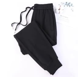 Casual Trousers Women's 100% Cotton Straight Pants Pink Sweatpants Loose Female Drawstring Bundle Foot Harem Pants Spring Autumn