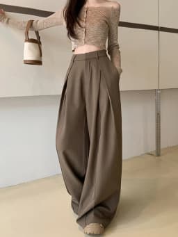 Matakawa Wide Leg Pants Women Spring Summer Loose Solid High Waist Pantalones De Mujer Korean Fashion Basics Casual Trousers