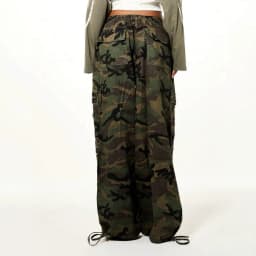 Cargo Pants Women Pant Straight Trousers Elastic Waist Pearls Y2k Streetwear Work Casual Loose Pocket Drawstring Camouflage 2026