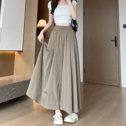 Summer Women Wide Leg Pants Ice Silk Breathable Long Skirt Pants Elastic Waist Casual Culottes Loose Solid Palazzo Trousers 2026