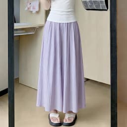 Summer Women Wide Leg Pants Ice Silk Breathable Long Skirt Pants Elastic Waist Casual Culottes Loose Solid Palazzo Trousers 2026