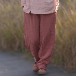 Johnature Women Winter Wide Leg Pants Cotton Linen Warm Trouser Solid Color Elastic Waist 2025 New Pockets Vintage Female Pants