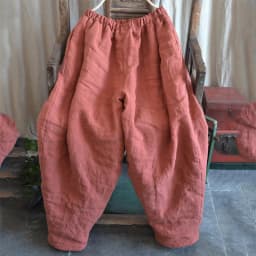 Johnature Women Winter Wide Leg Pants Cotton Linen Warm Trouser Solid Color Elastic Waist 2025 New Pockets Vintage Female Pants