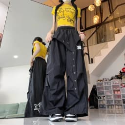 Y2K Streetwear Dance Pants Women Hip Hop Jazz Wide Leg Quick Dry Sports Trousers Casual Workwear Summer Fashion