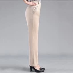 Brand Casual Pants Woman Winter Fleece Fashion High Waist Elegant Slim Black Straight Pants Thicken Large Size Trousers